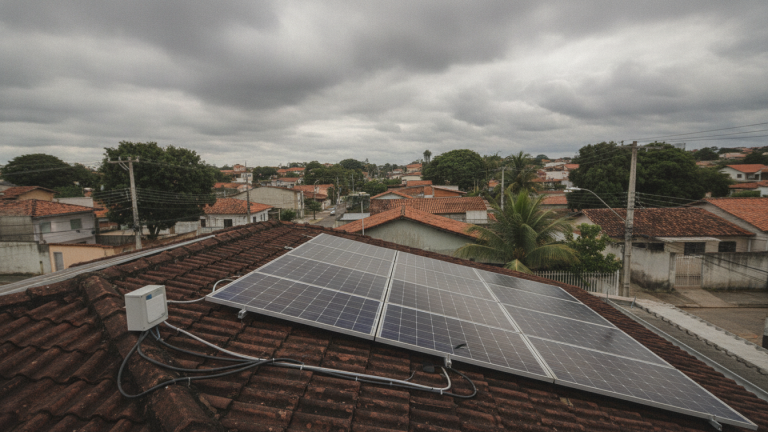 Energia solar em dia nublado ainda gera eletricidade
