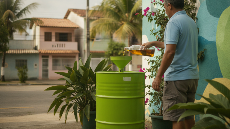 Onde descartar óleo de cozinha usado sem poluir